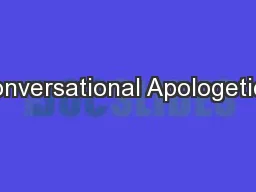Conversational Apologetics!