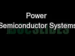 Power Semiconductor Systems