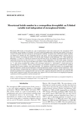 Indian Academy of Sciences RESEARCH ARTICLE Mesosterna