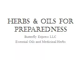 Herbs & Oils for Preparedness