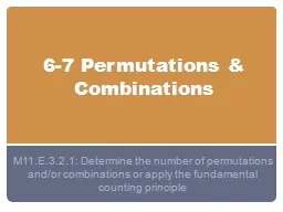 6-7 Permutations & Combinations