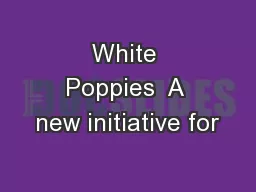 White Poppies  A new initiative for