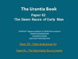 The Urantia Book Paper  62 