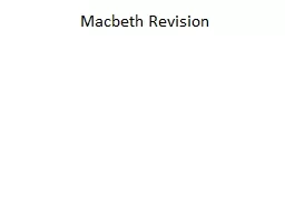 Macbeth Revision Themes Ambition