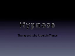 Hypnose Therapeutische Arbeit in Trance