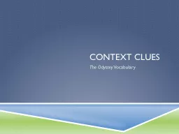 Context Clues The Odyssey