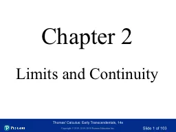 Chapter 2 Limits and Continuity