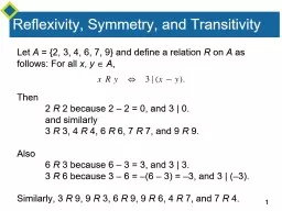 Reflexivity, Symmetry, and Transitivity