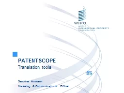 PATENTSCOPE Translation tools