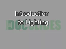 Introduction to Lighting
