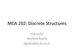 MCA 202: Discrete Structures