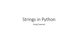 Strings in Python String Traversal