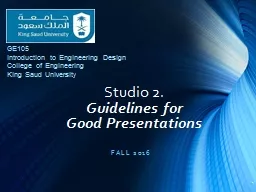 Studio 2. Guidelines for
