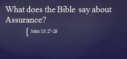 What does the Bible say about Assurance?