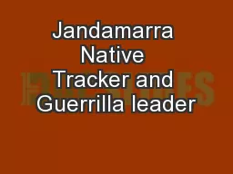 Jandamarra Native Tracker and Guerrilla leader