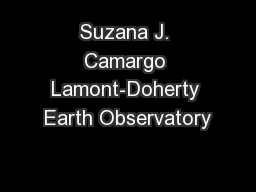 Suzana J. Camargo Lamont-Doherty Earth Observatory