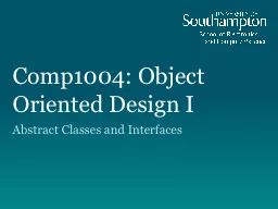 Comp1004: Object Oriented Design I