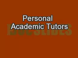 Personal Academic Tutors