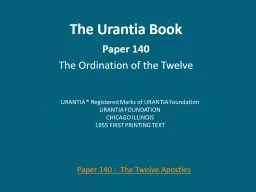 The Urantia Book Paper 140