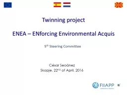Twinning  project ENEA – ENforcing Environmental Acquis