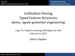 Unification Parsing Typed Feature Structures