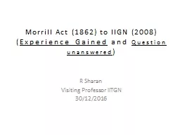 Morrill Act (1862) to IIGN (2008)