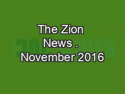 The Zion News . November 2016