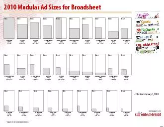 Modular Ad Sizes for Broadsheet  UJWCSVBSZ  Revised J