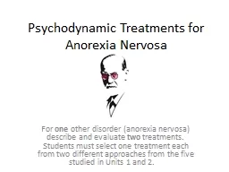 Psychodynamic Treatments for Anorexia Nervosa