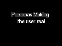 Personas Making the user real