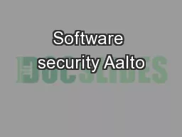 Software security Aalto