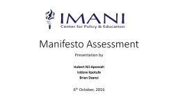 Manifesto Assessment Presentation by