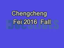 Chengcheng   Fei 2016  Fall