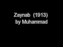 Zaynab  (1913) by Muhammad