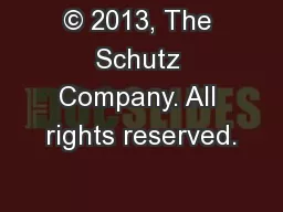 © 2013, The Schutz Company. All rights reserved.