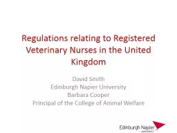 R egulations relating to Registered Veterinary