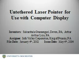 Untethered Laser Pointer for Use with Computer Display