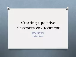 Creating a positive classroom environment