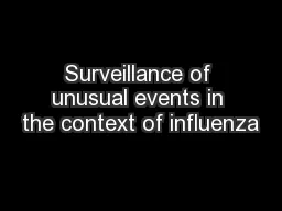 Surveillance of unusual events in the context of influenza