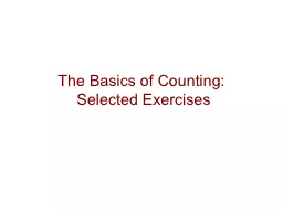 The Basics of Counting:  Selected Exercises