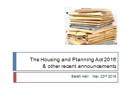 The Housing and Planning Act 2016