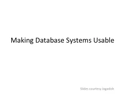 Making Database Systems Usable