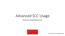 Intermediate SCC Usage  Research Computing Services
