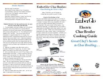 Char Broiling the Electric Way Accessories for Electri