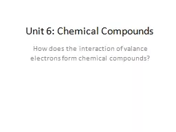 Unit 6: Chemical Compounds