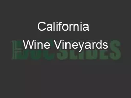 California Wine Vineyards