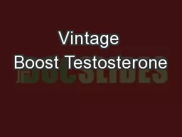 Vintage Boost Testosterone
