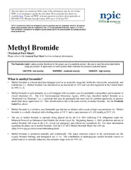 Methyl Bromide Technical Fact Sheet Please refer to th