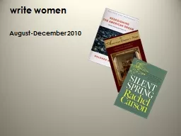 write  women August-December 2010