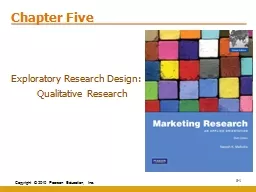 Chapter Five Exploratory Research Design: